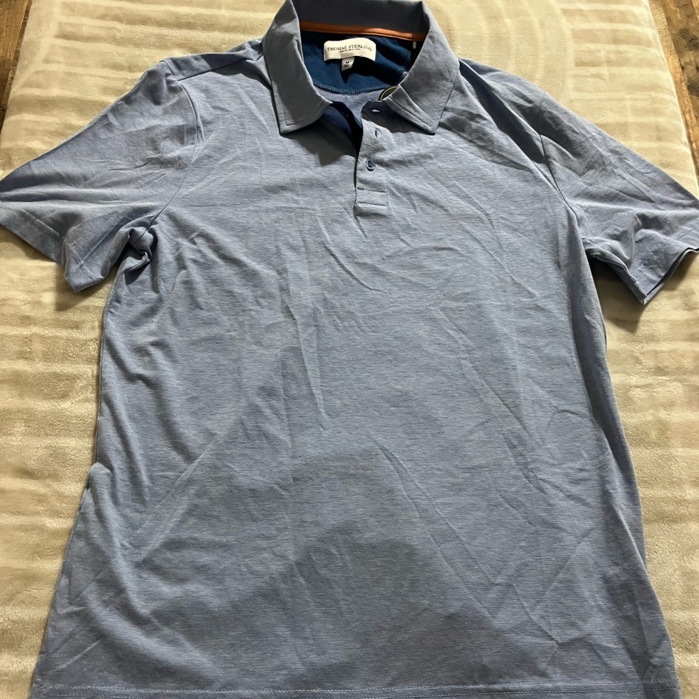 Thomas Sterling All Day Comfort Polo Men's . Medium  NWT Blue